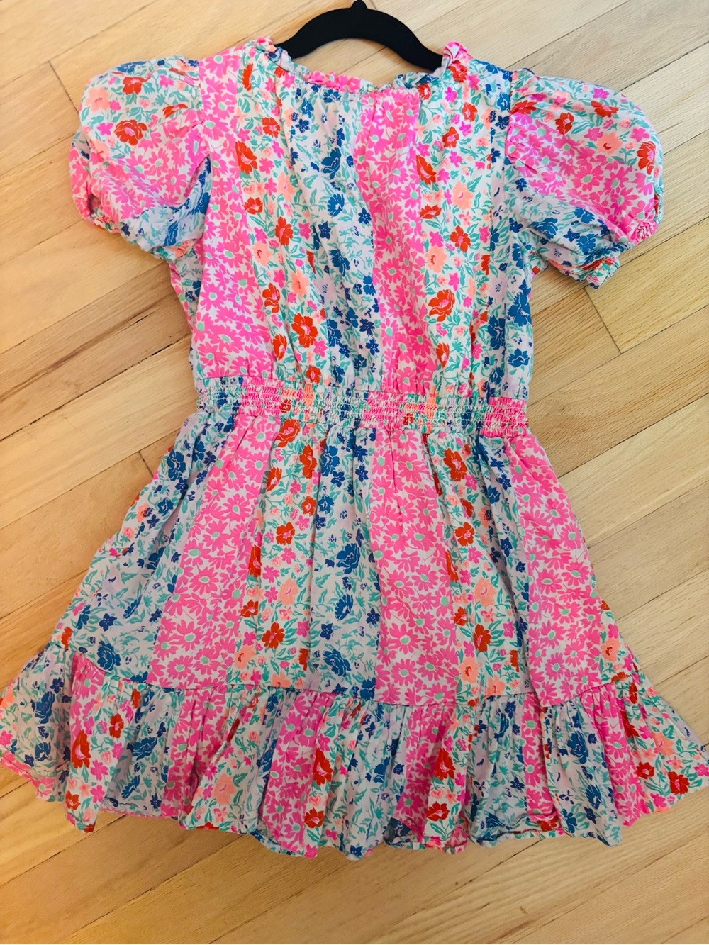 Crewcut Girls' Pink Floral Patchwork Dress - Size 5